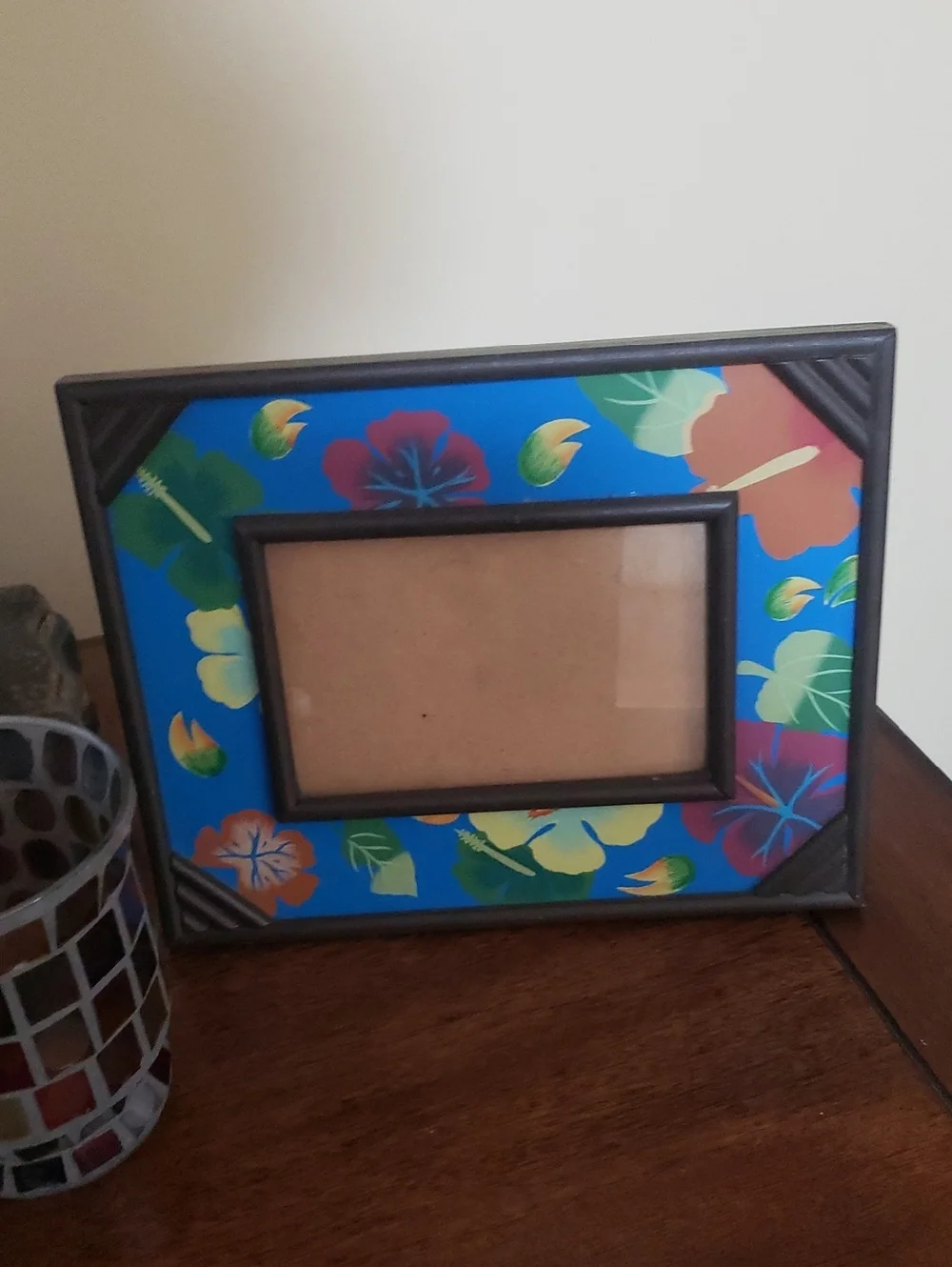 Tropical Floral Picture Frame - Holds 4 X 6 Photo